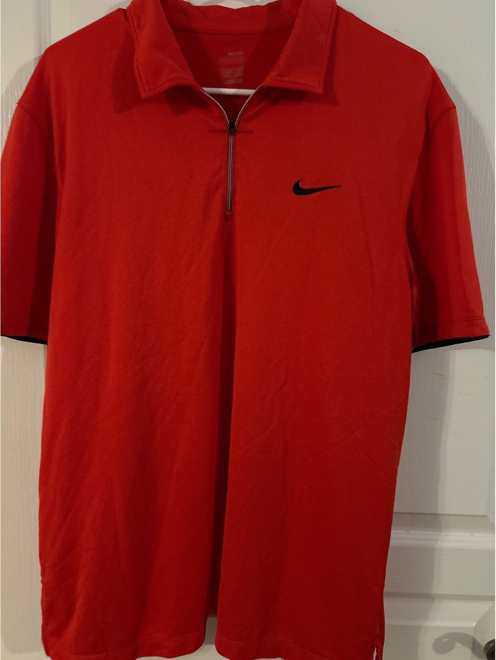 Nike FIT DRY Red Short Sleeve Polo Shirt Size Large